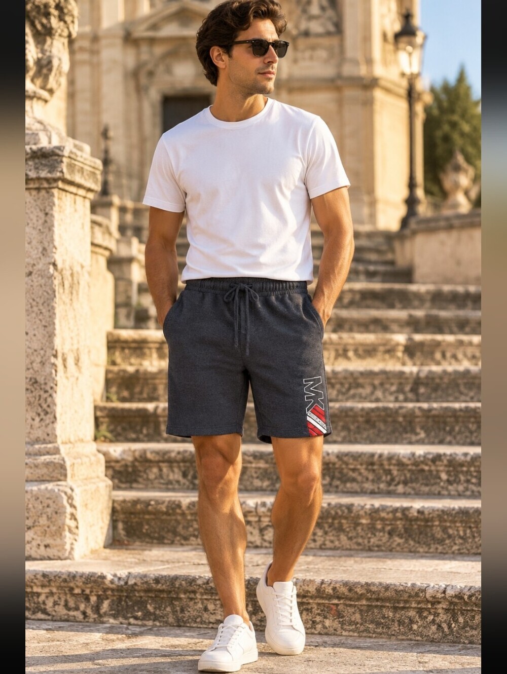Michael Kors Navy Athletic Shorts Size Medium - Picture 7 of 9